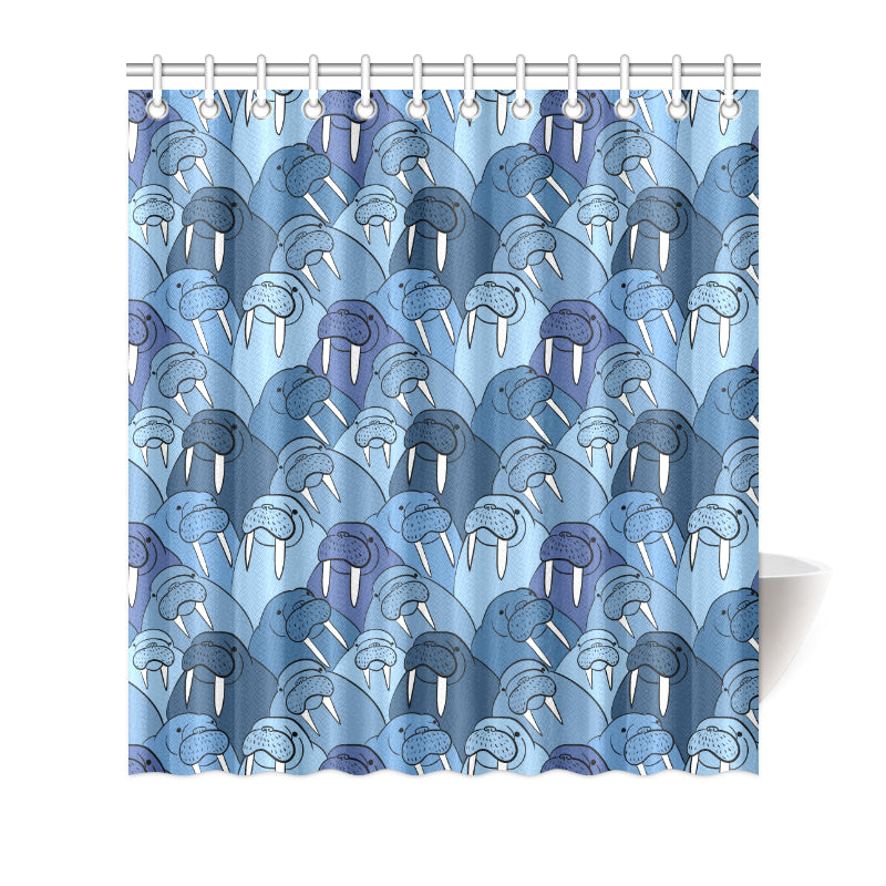 Walrus Pattern Print Design 01 Shower Curtain
