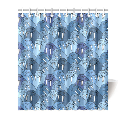 Walrus Pattern Print Design 01 Shower Curtain
