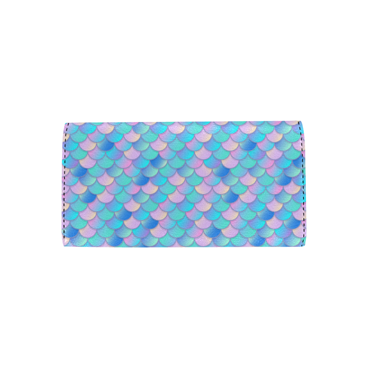 Mermaid Scales Pastel Pattern Print Design 07 Women's Trifold Wallet
