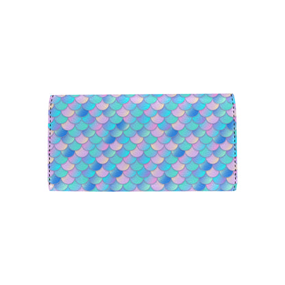 Mermaid Scales Pastel Pattern Print Design 07 Women's Trifold Wallet