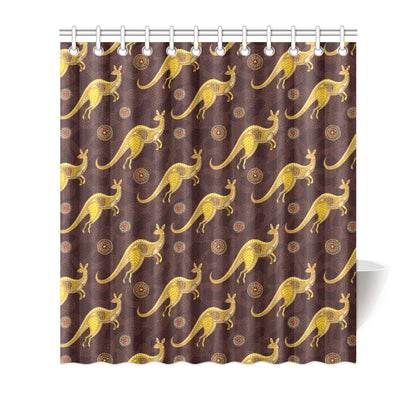 Kangaroos Aboriginal Pattern Print Design 08 Shower Curtain