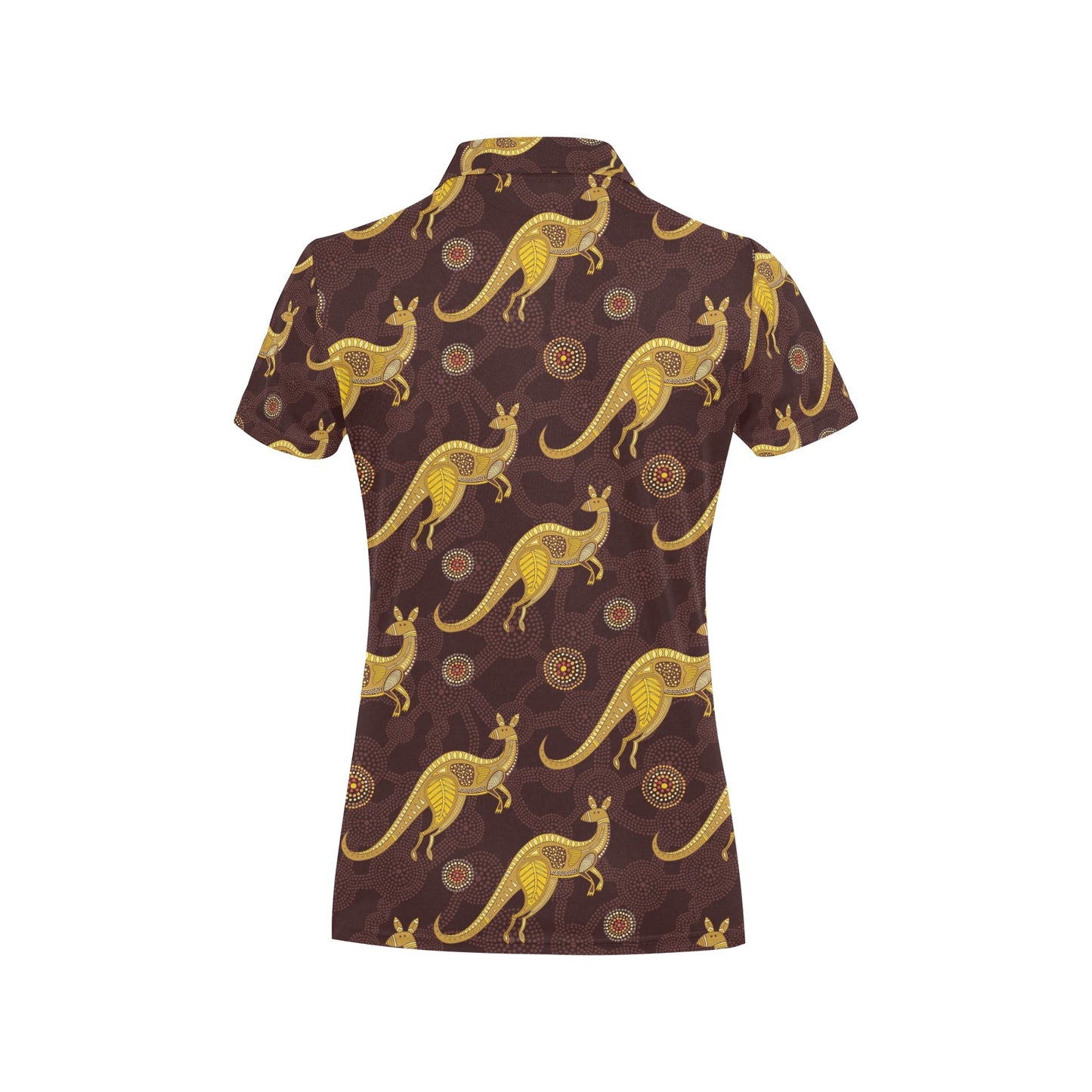 Kangaroos Aboriginal Pattern Print Design 08 Women's Polo Shirt
