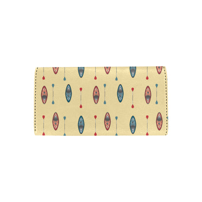 Kayak Pattern Print Design 02 Women's Trifold Wallet