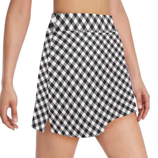 Gingham Print Design LKS402 17" Golf & Pickleball Skort with Pockets