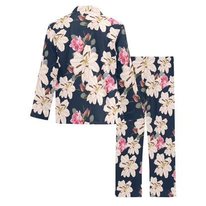 Lily Pattern Print Design LY04 Men's Long Pajama Set