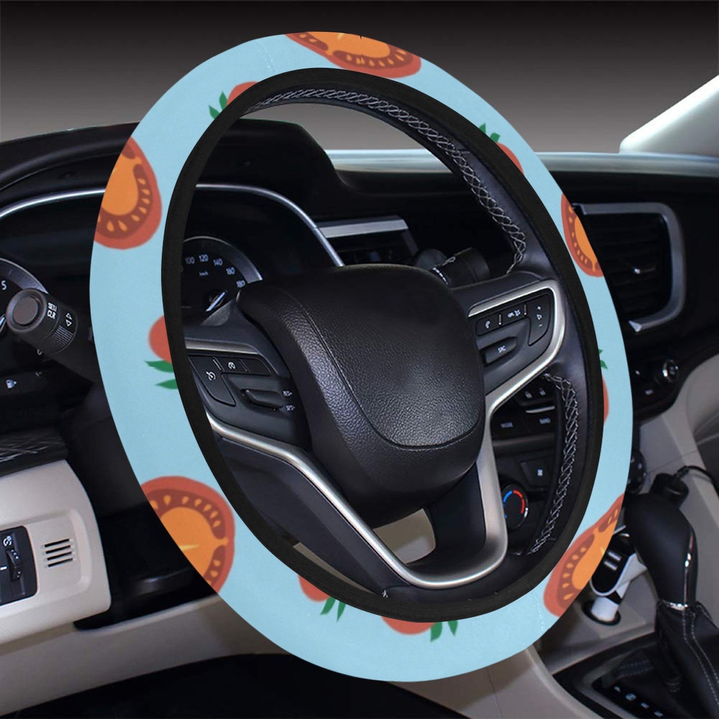Tomato Print Design LKS304 Steering Wheel Cover with Elastic Edge