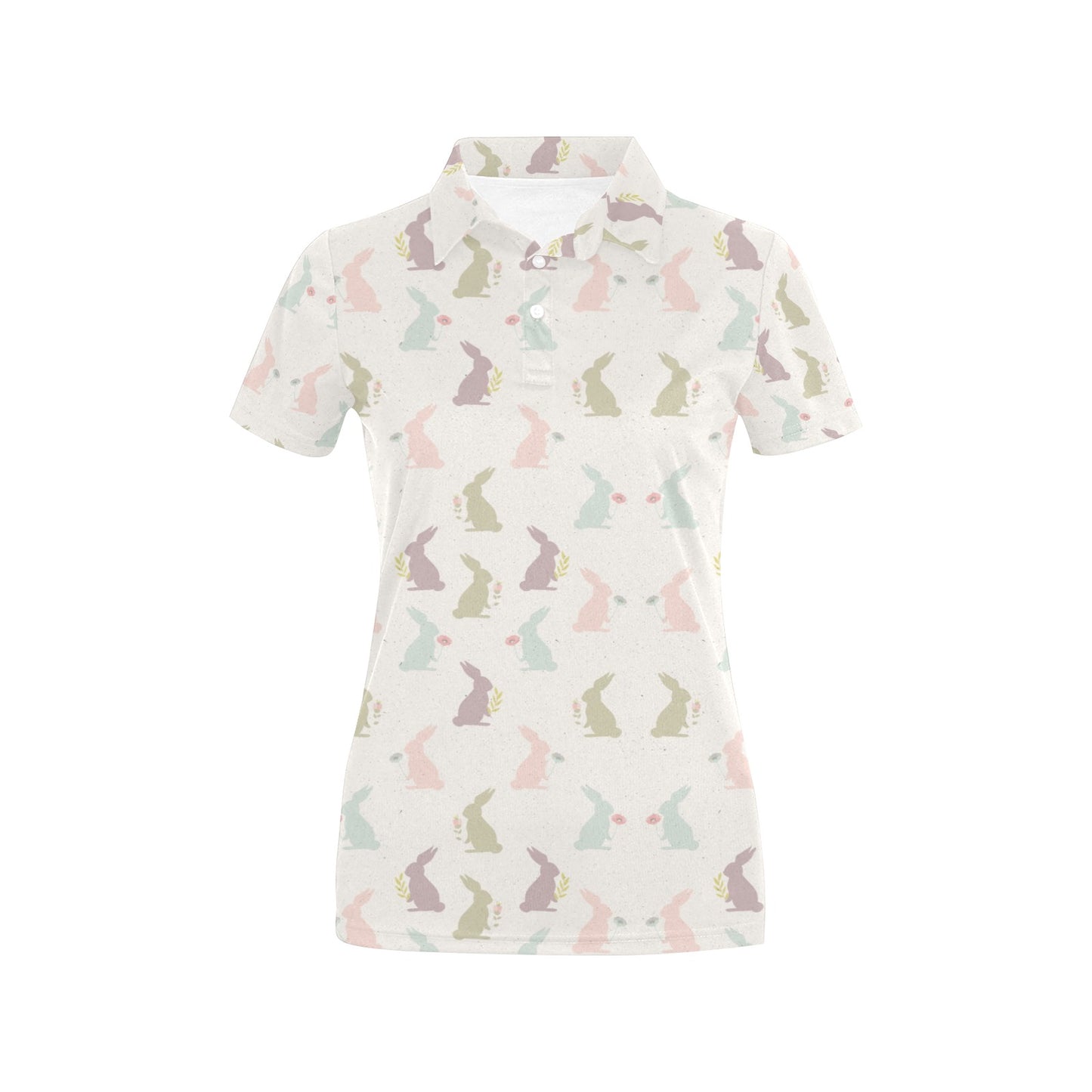 Bunny Pattern Print Design 05 Women's Polo Shirt