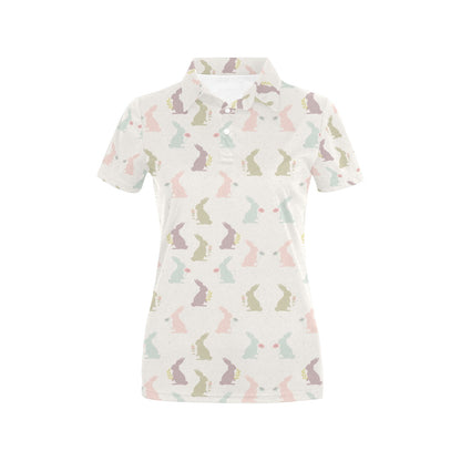 Bunny Pattern Print Design 05 Women's Polo Shirt