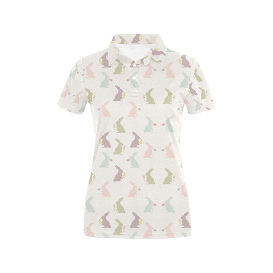 Bunny Pattern Print Design 05 Women's Polo Shirt