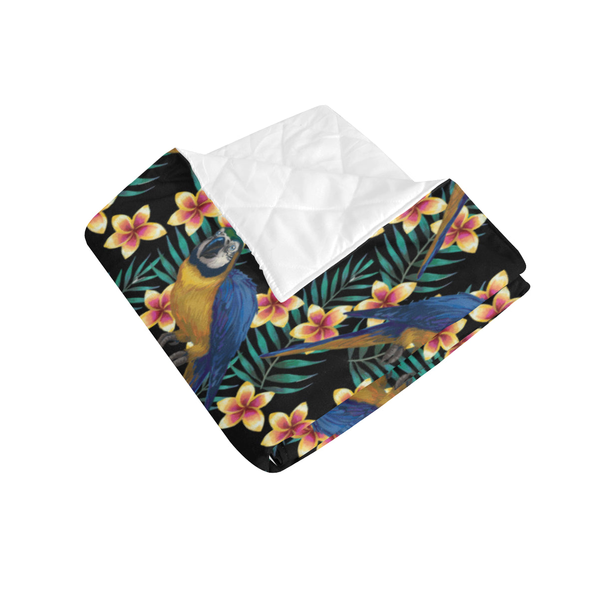 Macaw Pattern Print Design 01 Premium Quilt