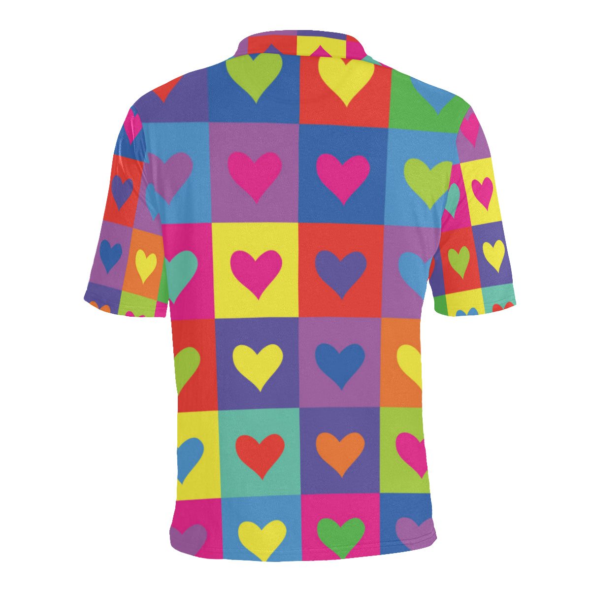 Pop Art Heart Pattern Print Design A01 Men Polo Shirt