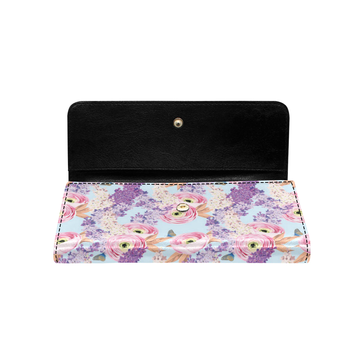 Lilac Pattern Print Design LI03 Women's Trifold Wallet