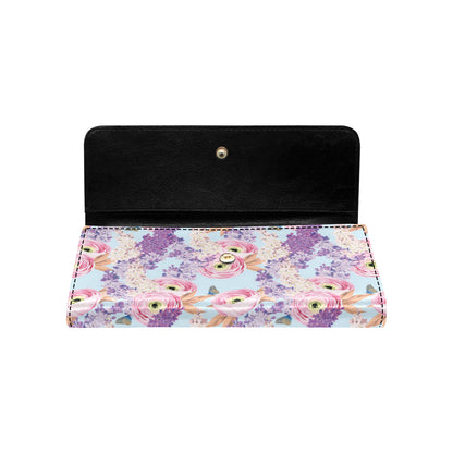 Lilac Pattern Print Design LI03 Women's Trifold Wallet