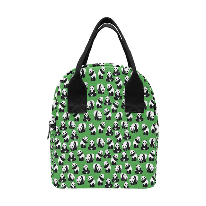 Panda Bear Pattern Themed Print Insulated Lunch Bag