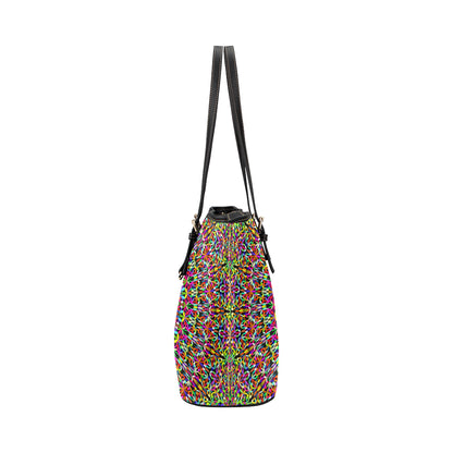 Bohemian Colorful Style Print Leather Tote Bag