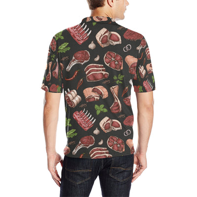 Meat Pattern Print Design 02 Men Polo Shirt