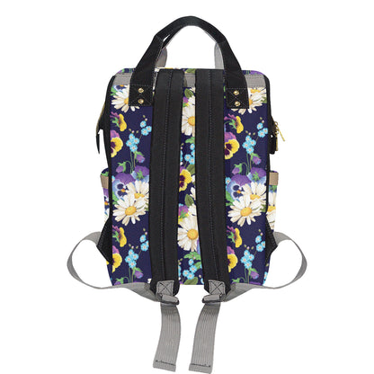 Pansy Pattern Print Design PS03 Diaper Bag Backpack