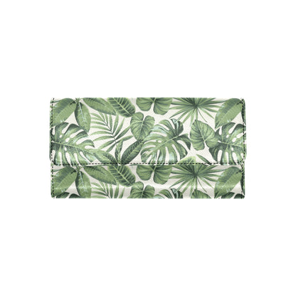 Palm Leaves Pattern Print Design PL014 Women's Trifold Wallet