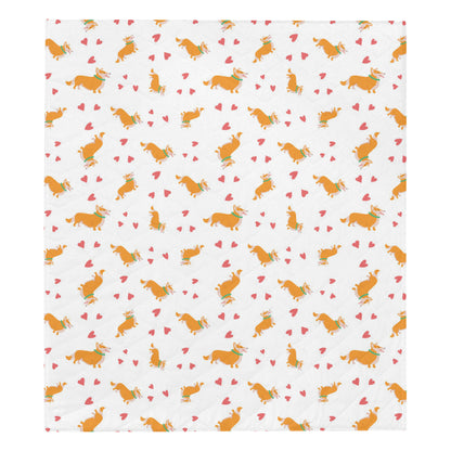 Cardigan Welsh Corgis Pattern Print Design 04 Premium Quilt