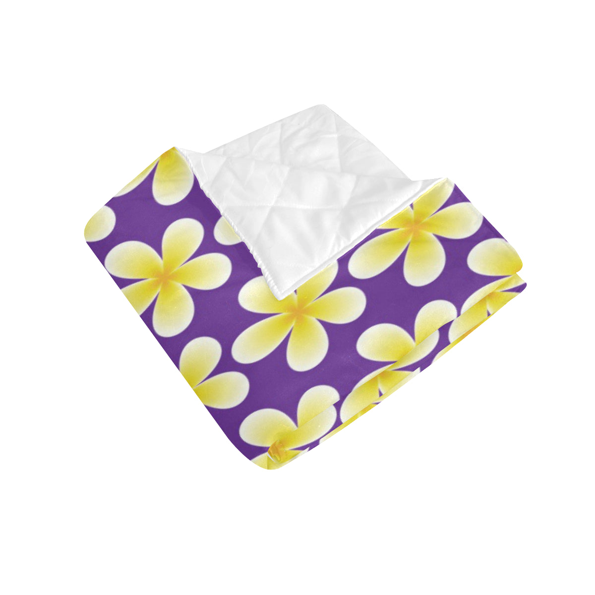 Yellow Plumeria Pattern Print Design PM05 Premium Quilt