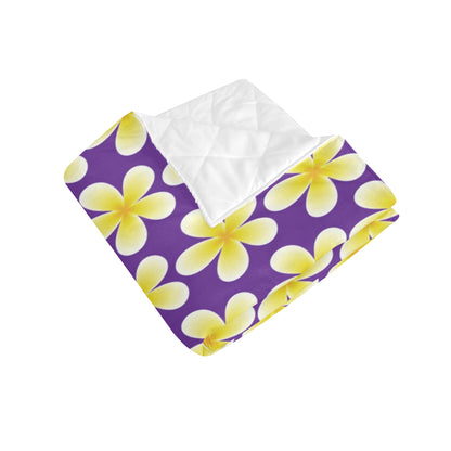 Yellow Plumeria Pattern Print Design PM05 Premium Quilt