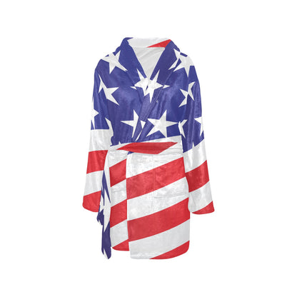American flag Print Women's Fleece Robe