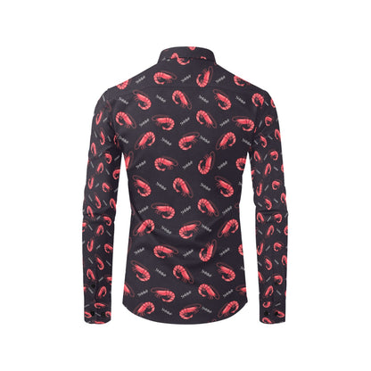 Shrimp Print Design LKS302 Men's Long Sleeve Dress Shirt