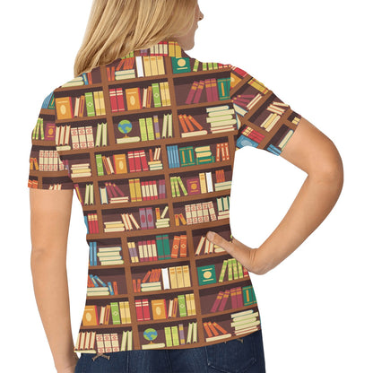 Book Pattern Print Design 06 Women's Polo Shirt