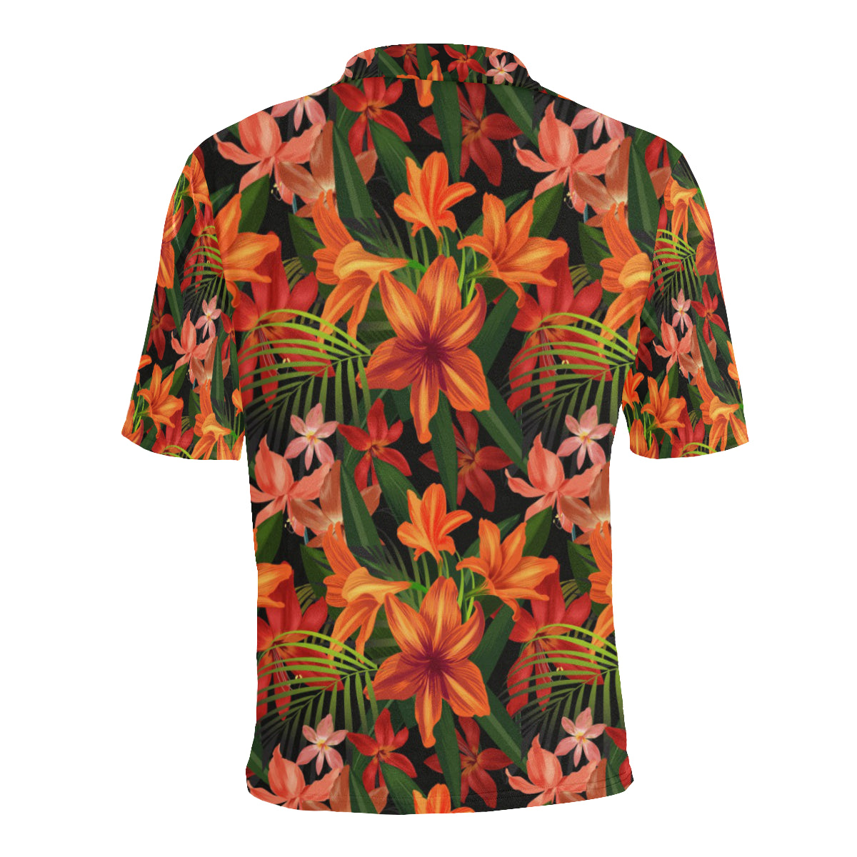 Amaryllis Pattern Print Design AL05 Men Polo Shirt