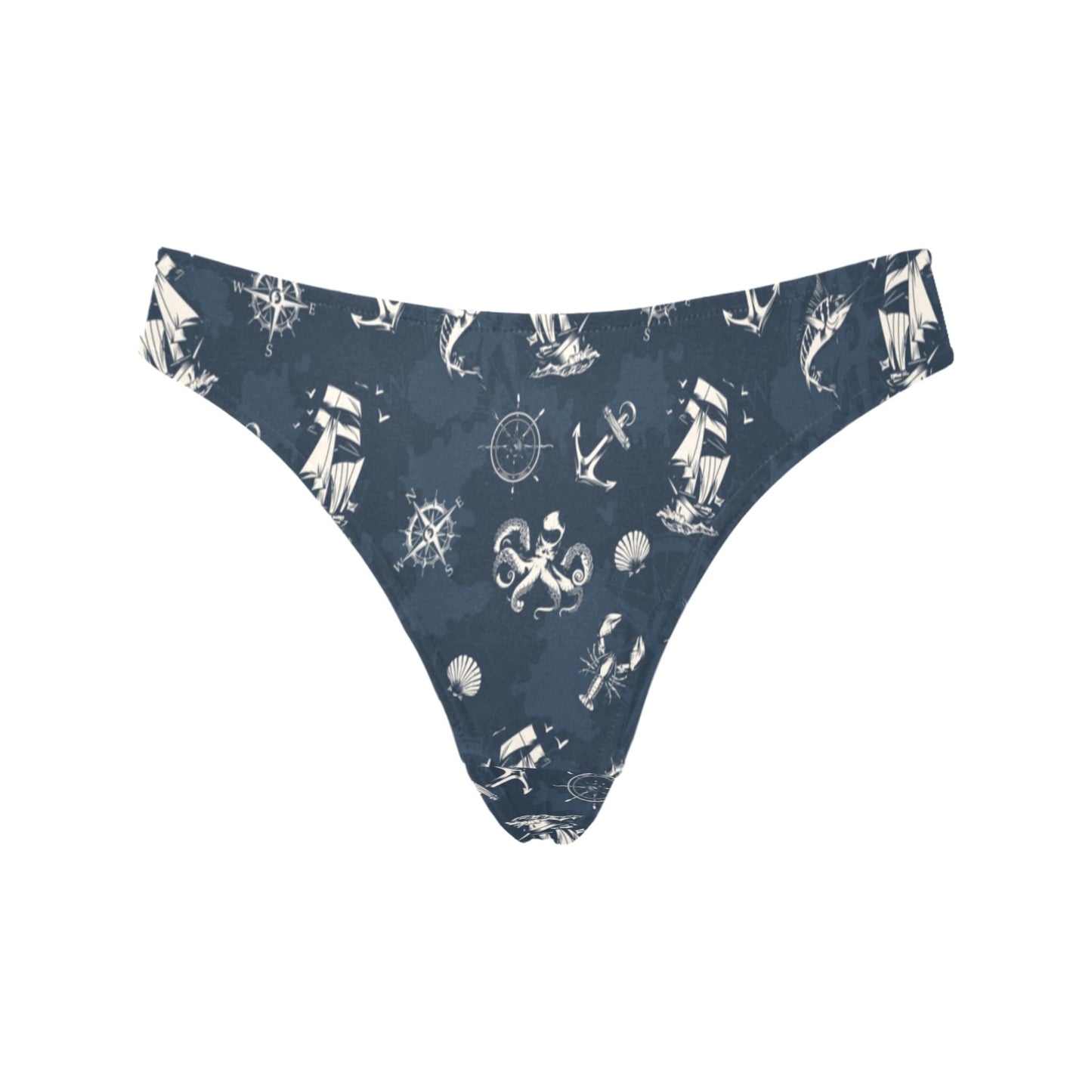 Nautical Sea Themed Print Women's Thongs
