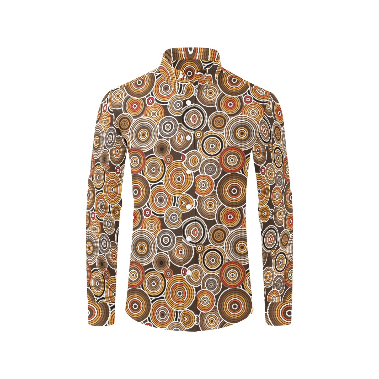 Aboriginal Print Design LKS402 Men's Long Sleeve Dress Shirt