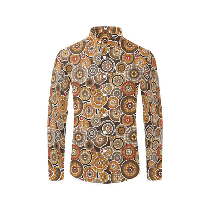 Aboriginal Print Design LKS402 Men's Long Sleeve Dress Shirt