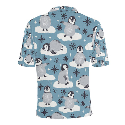 Penguin Pattern Print Design A05 Men Polo Shirt