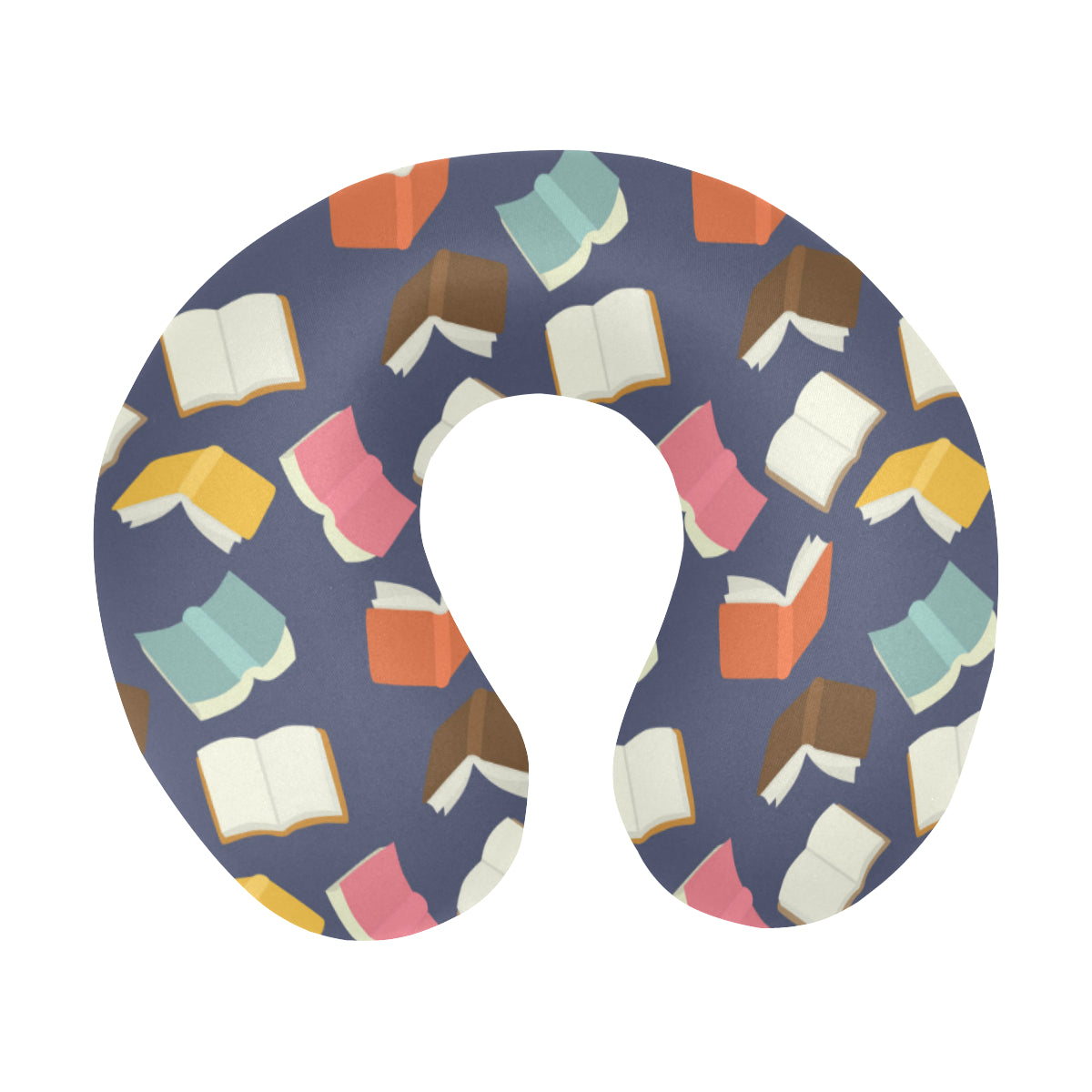 Book Pattern Print Design 01 U-Shaped Travel Neck Pillow
