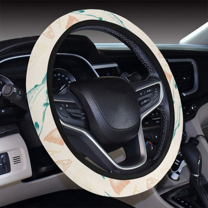 Salmon Fish Print Design LKS305 Steering Wheel Cover with Elastic Edge