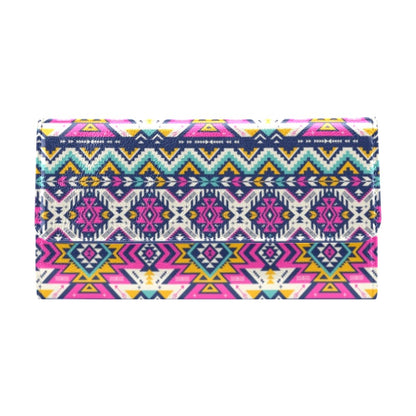 Aztec Pink Geometric Print Pattern Women's Trifold Wallet