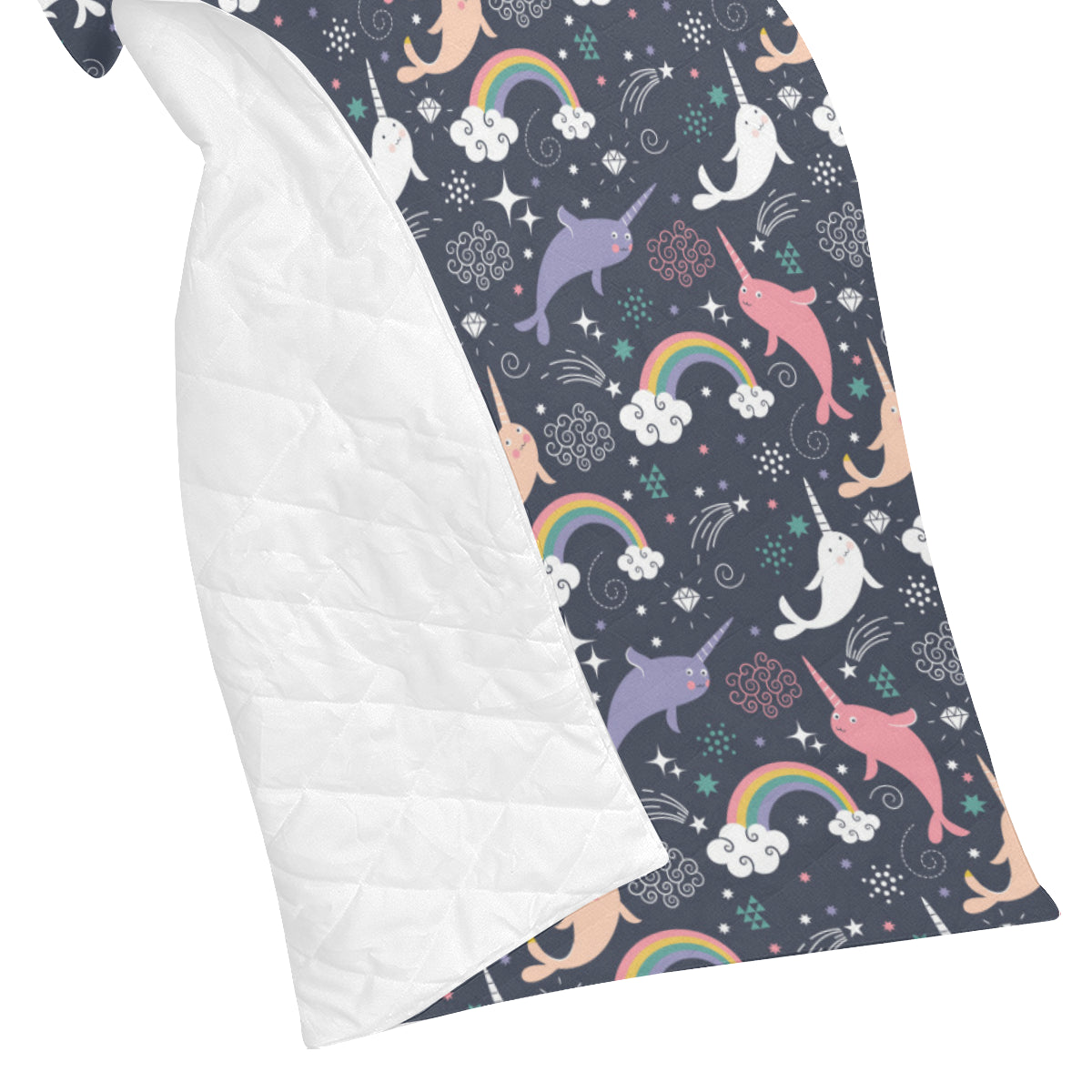 Narwhal Pattern Print Design 01 Premium Quilt