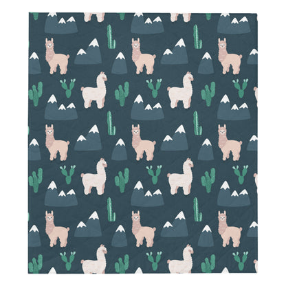 Llama Pattern Print Design 06 Premium Quilt