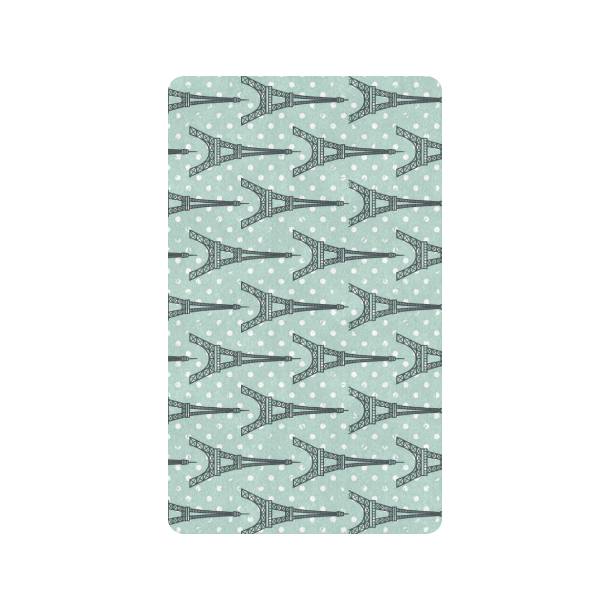 Eiffel Tower Polka Dot Print Rubber Doormat