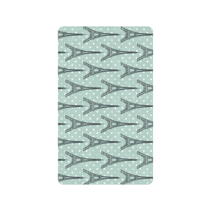 Eiffel Tower Polka Dot Print Rubber Doormat