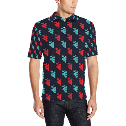 Grape Pattern Print Design GP07 Men Polo Shirt