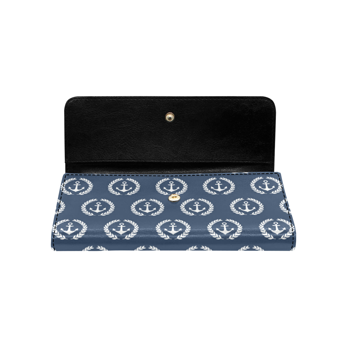 Anchor Pattern Print Design 04 Women's Trifold Wallet