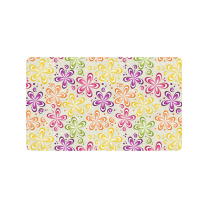 Flower Power Colorful Design Print Rubber Doormat