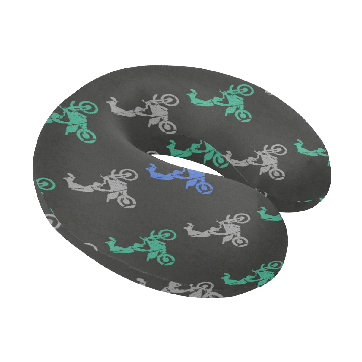 Motocross Pattern Print Design 02 U-Shaped Travel Neck Pillow