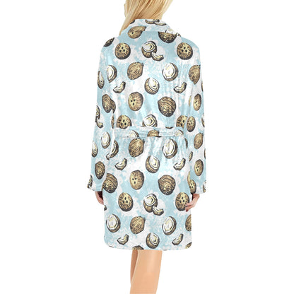 Coconut Pattern Print Design CN01 Women's Fleece Robe