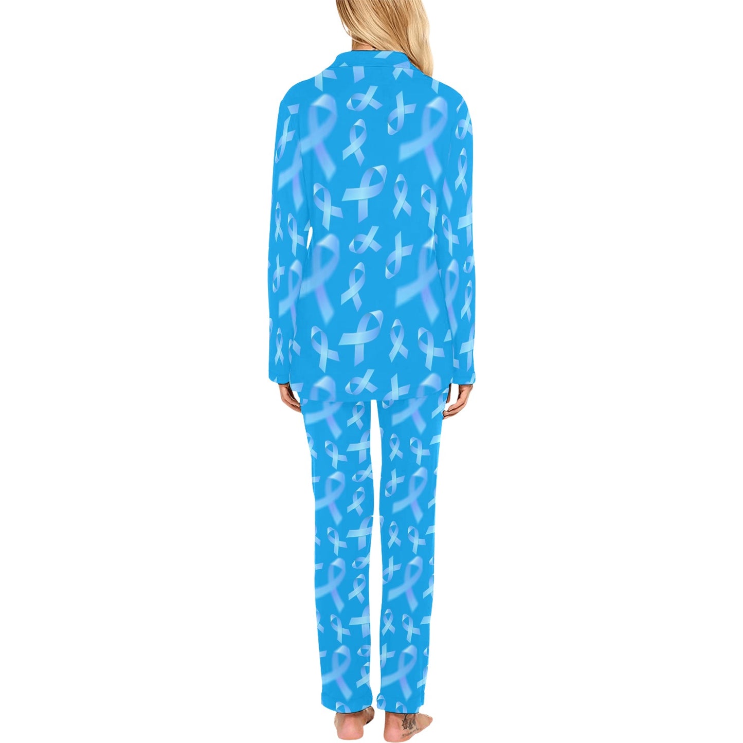 Prostate cancer Pattern Print Design A01 Women's Long Pajama Set