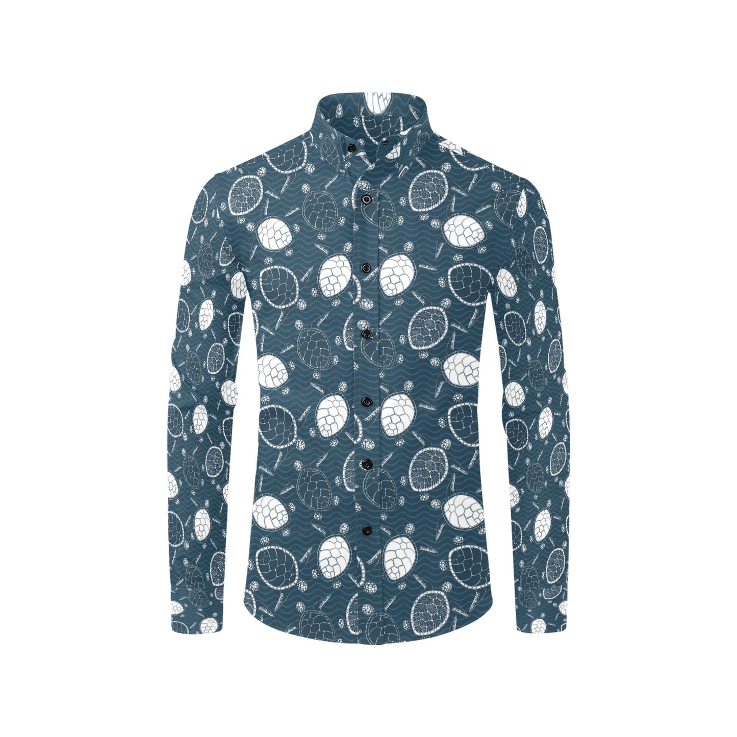Sea Turtle Print Design LKS3015 Men's Long Sleeve Dress Shirt