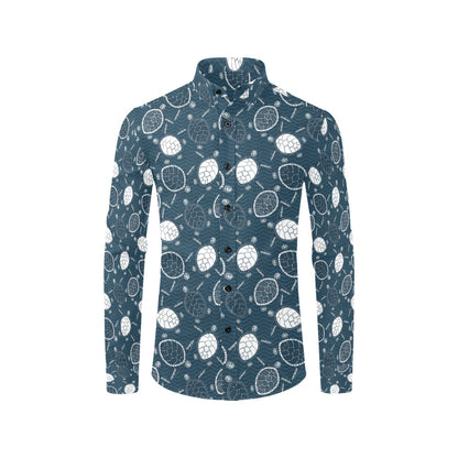 Sea Turtle Print Design LKS3015 Men's Long Sleeve Dress Shirt