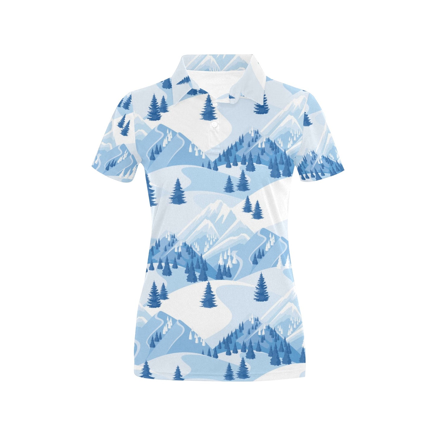Mountain Pattern Print Design 03 Women's Polo Shirt