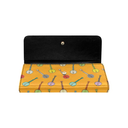 Banjo Pattern Print Design 02 Women's Trifold Wallet